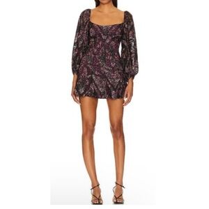 For Love & Lemons NEW Valerie Purple Mini Dress Size Medium